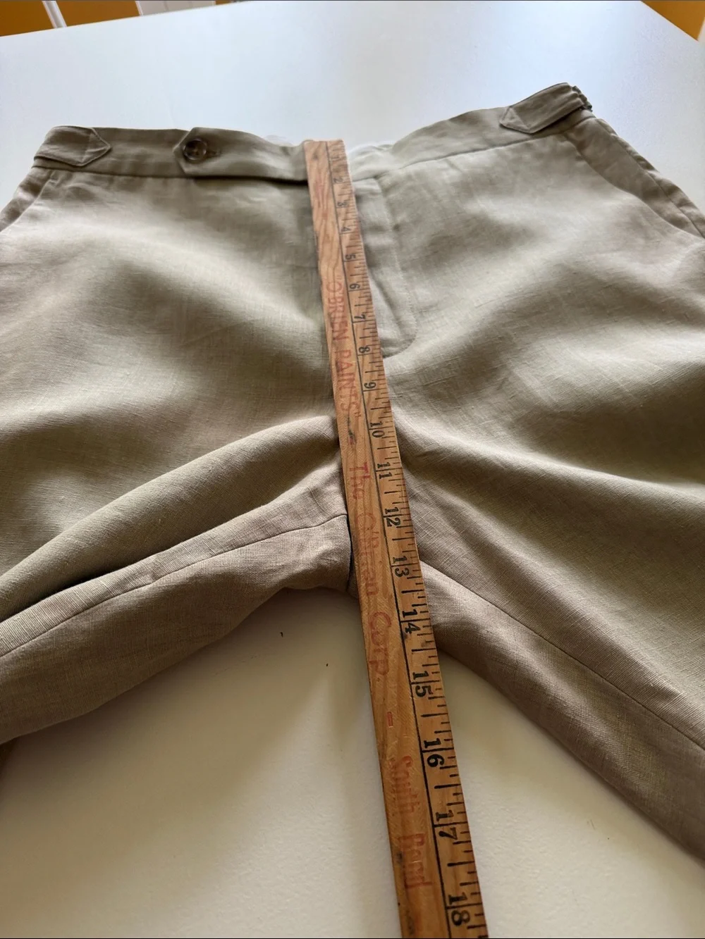 Todd Snyder Beige FF Linen Side Tab Trousers Sz 32/32.  New. Box52